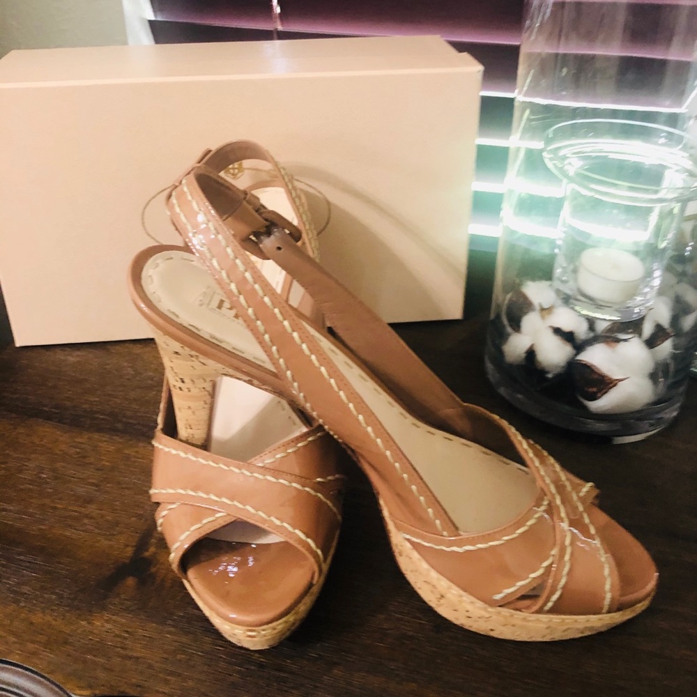 Prada cork heels